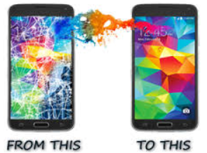 cracked screen before and after